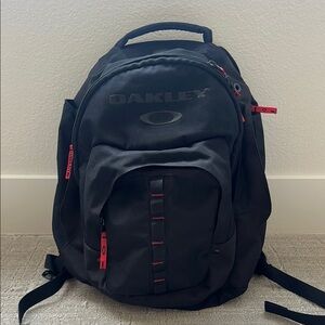 Oakley Black and Red Backpack with Padded Straps